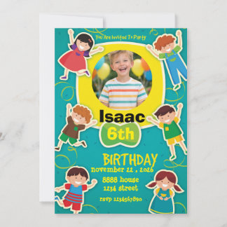 Fun Cartoon Birthday Invitation – Colorful Kids 