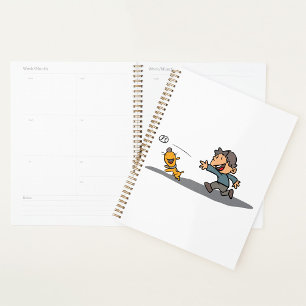 Fun Cartoon Boy and Dog Playing Fetch Planner