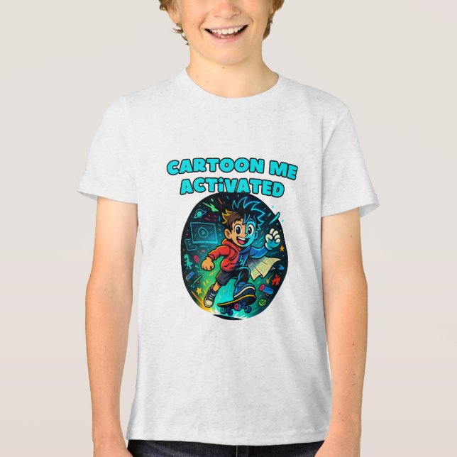 fun cartoon boy kids shirt (Front)