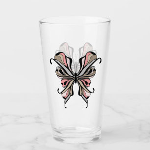 Fun cartoon buttefly fauna tatoo cute kids glass
