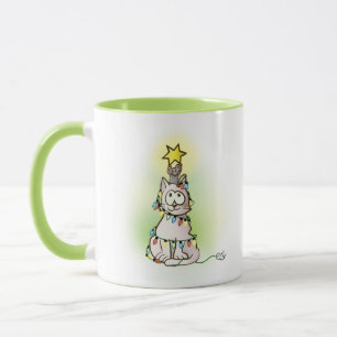 Fun Cartoon Cat and Mouse Christmas Decorations Mug