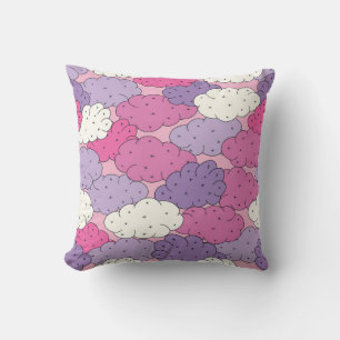 Fun cartoon clouds. Vintage repeat. Cushion