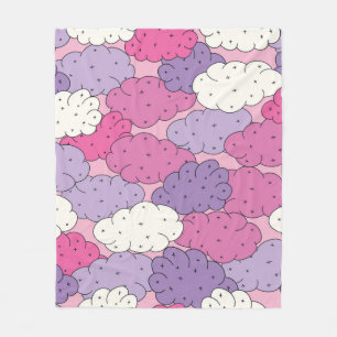 Fun cartoon clouds. Vintage repeat. Fleece Blanket