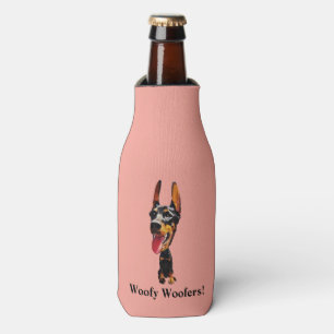 Fun Cartoon Doberman Pinscher Bottle Cooler