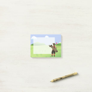 Fun cartoon Golfer on golf course Post-it Notes