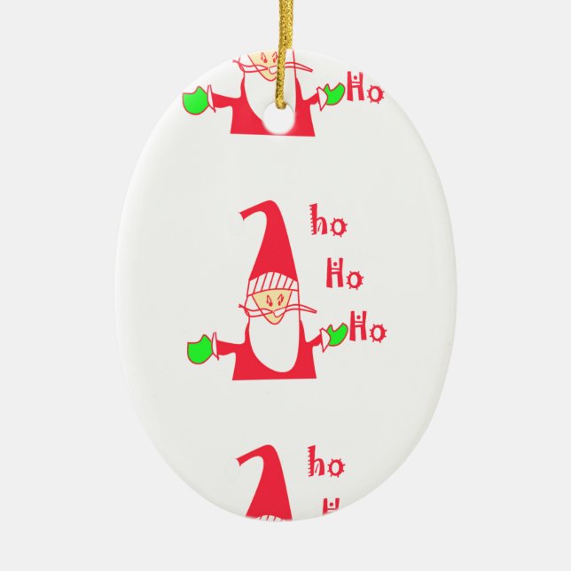  Fun Cartoon Mouse Santa Collection. Ceramic Tree Decoration (Front)
