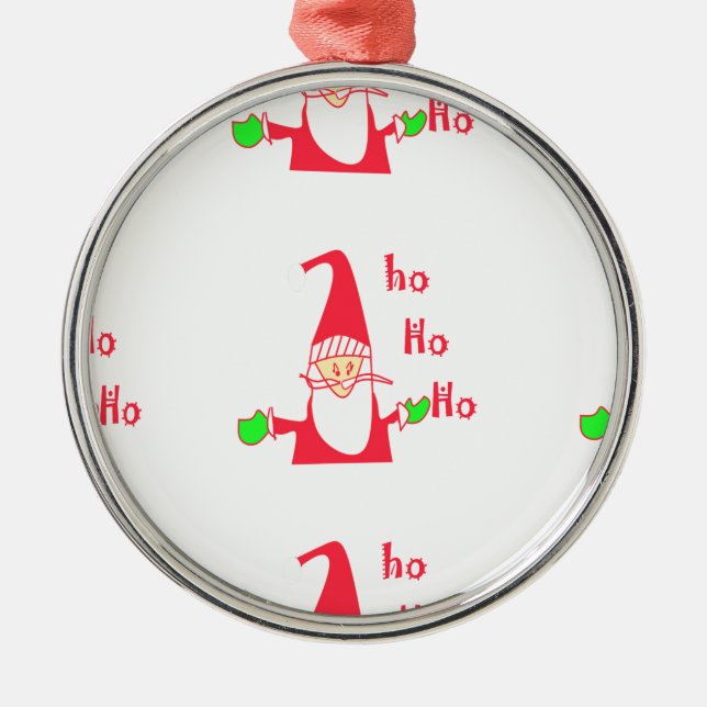  Fun Cartoon Mouse Santa Collection. Metal Tree Decoration (Front)