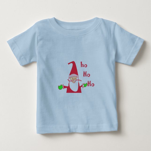 Fun Cartoon Mouse Santa Ho Ho Ho T-Shirt (Front)