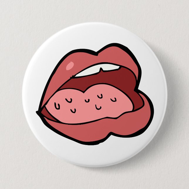 Fun Cartoon Open Mouth and Lips 7.5 Cm Round Badge (Front)