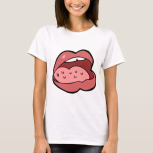 Fun Cartoon Open Mouth and Lips T-Shirt