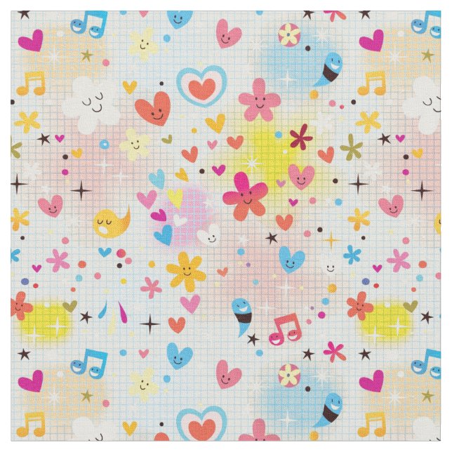 fun cartoon pattern fabric (Close Up)