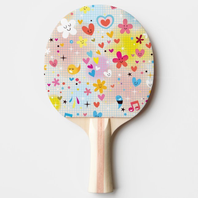 fun cartoon pattern ping pong paddle (Front)