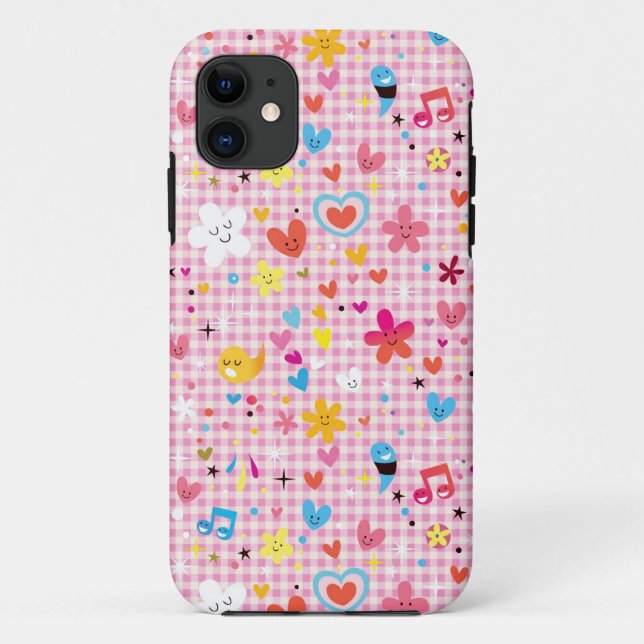 fun cartoon pattern pink Case-Mate iPhone case (Back)
