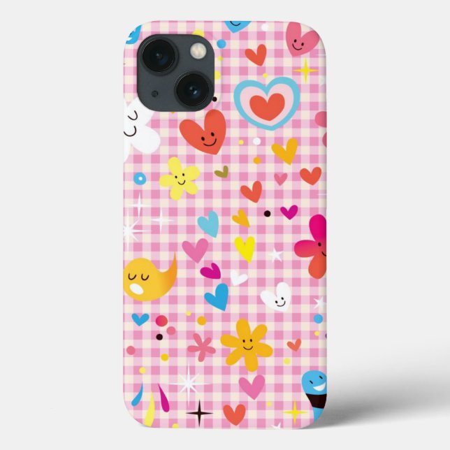 fun cartoon pattern pink Case-Mate iPhone case (Back)