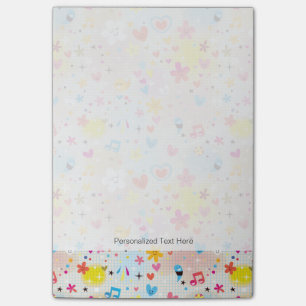 fun cartoon pattern post-it notes
