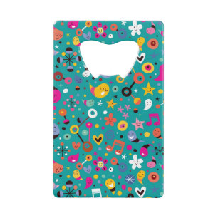 fun cartoon pattern teal