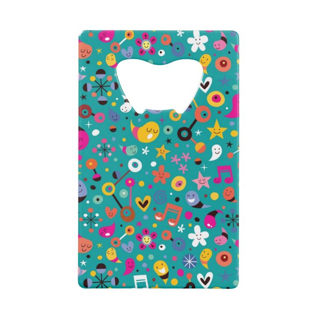 fun cartoon pattern teal (Front)