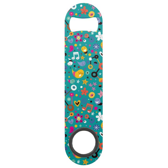 fun cartoon pattern teal (Front)
