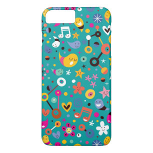 fun cartoon pattern teal Case-Mate iPhone case
