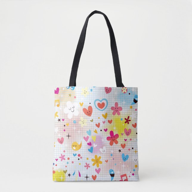 fun cartoon pattern tote bag (Front)