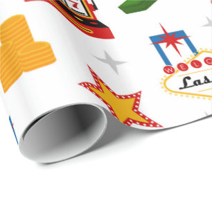 Fun Casino pattern party wrapping paper