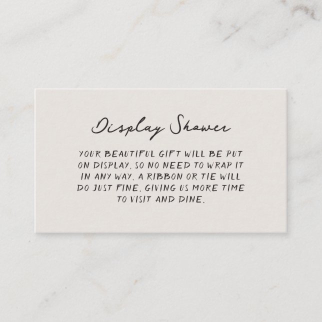 Fun Casual Handwritten Display Shower Enclosure Card (Front)