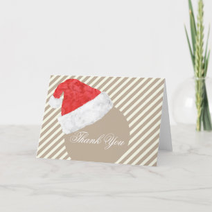 Fun Casual Modern Santa Hat Christmas Wedding Thank You Card