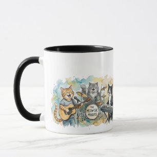 Fun Cat Band Music Piano Drums Keyboard Mug