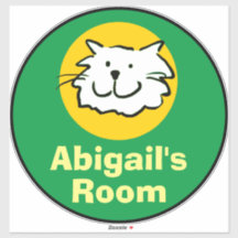Fun Cat Cartoon Sticker for Child's Bedroom