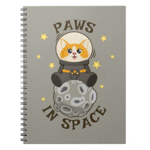 Fun Cat in space Cat Astronaut Cosmic animal Moon Notebook