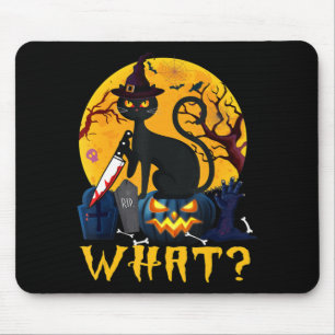 Fun Cat Lover Halloween Costume Black Cat On Pumpk Mouse Pad