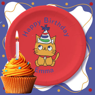 Fun cat paper plate
