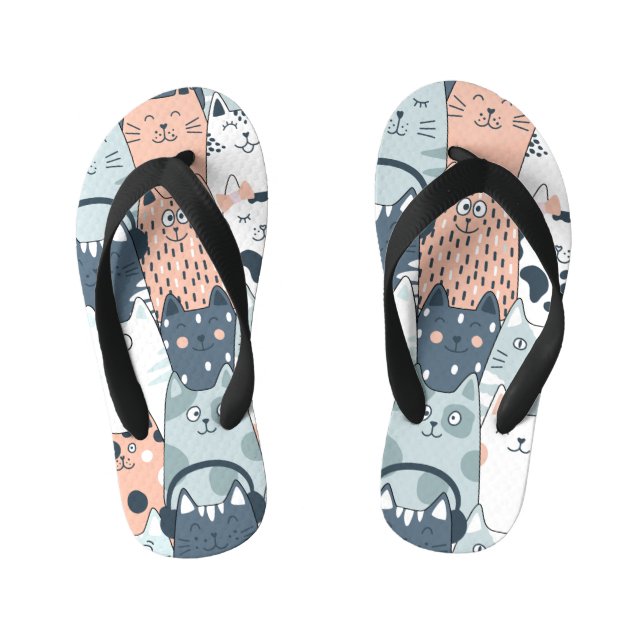 Fun Cat Pattern Bath Kid's Jandals (Footbed)