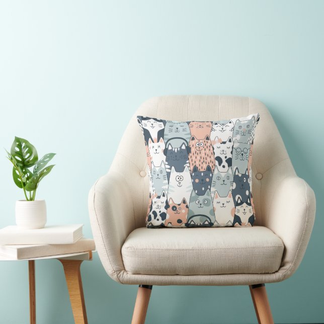 Fun Cat Pattern Cushion (Chair)