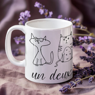 Fun Cat Person Un Deux Trois  Coffee Mug