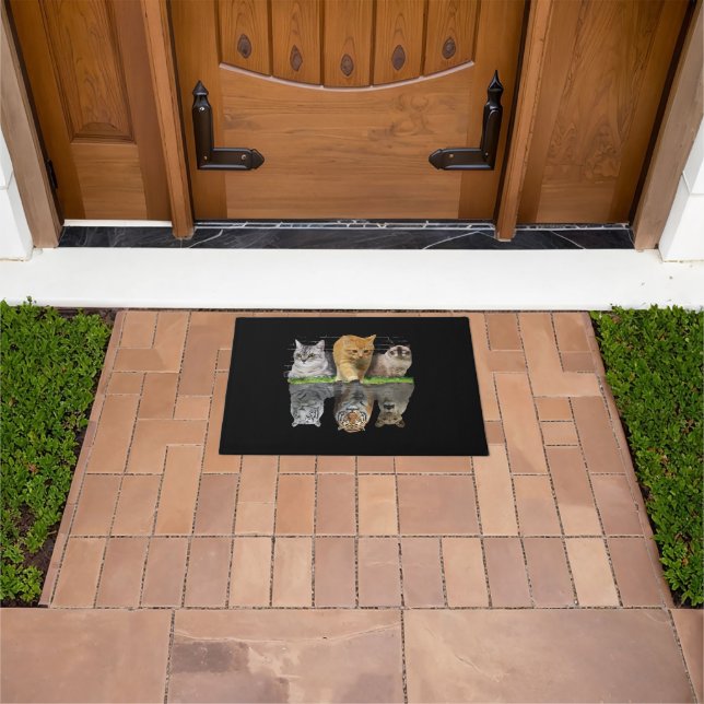 Fun Cat Reflection Gift Design Idea Doormat (Outdoor)