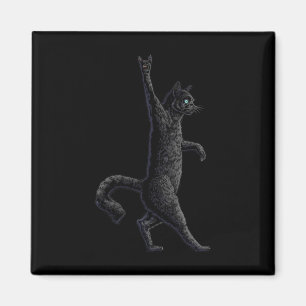 Fun Cat Rock On Rock And Roll - Concert Band Tees Magnet