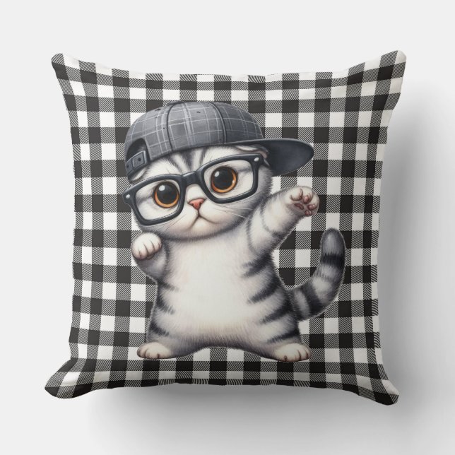 Fun Cat Throw Pillow (Front)