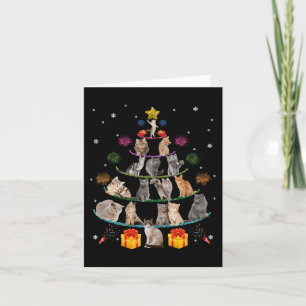 Fun Cats Christmas Tree Meowy Xmas Cats Tree Light Card