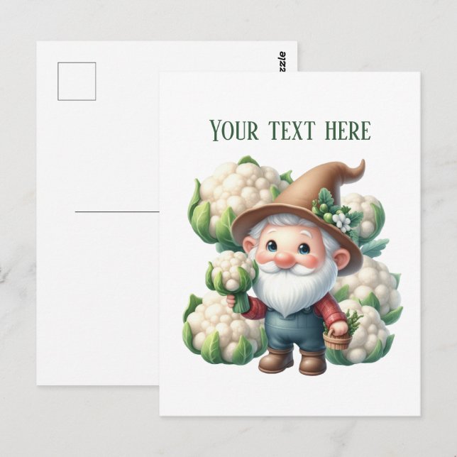 Fun Cauliflower farmer customisable  Postcard (Front/Back)