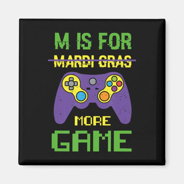 Fun Celebrate Mardi Gras Video Game Controller Gam Magnet (Front)