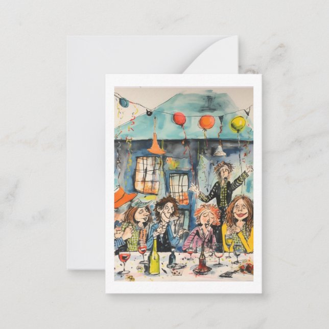 Fun, celebration illustration card (Front)