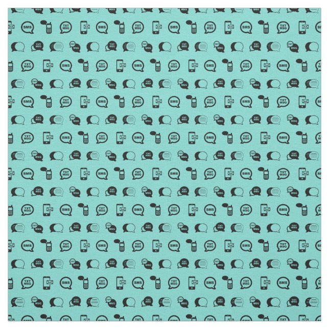 Fun Cell Phone Text Messaging Theme CUSTOM COLOR Fabric (Swatch)