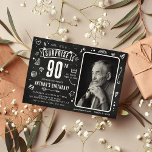 Fun Chalkboard Doodle Photo Surprise 90th Birthday Invitation<br><div class="desc">Fun modern chalkboard doodle photo 'Shhh... It's a Surprise' 90th Birthday Party Invitation! Design features a rustic chalkboard and white chalk doodle. Simply upload a picture and customise the template with your own event details.</div>
