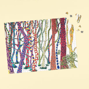 Fun Challenging Whimsical Colorful Crazy Forest  Jigsaw Puzzle