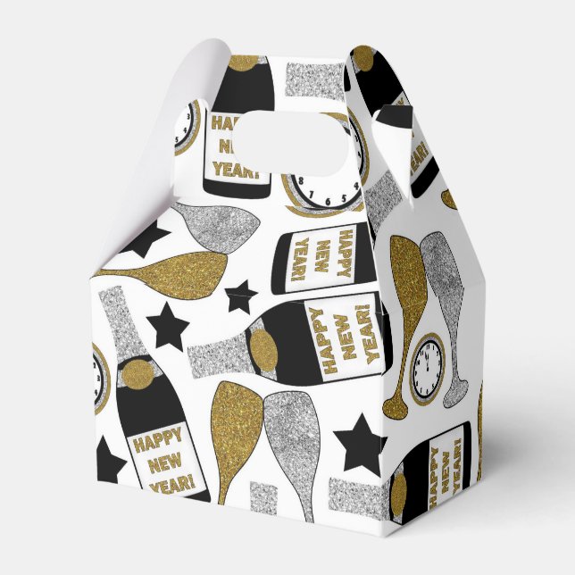 Fun champagne pattern party favour box (Front Side)