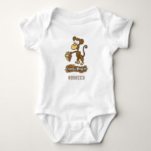 Fun Cheeky Monkey Cartoon Newborn Baby Bodysuit