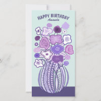 Fun cheerful flower bouquet CC0885 Birthday card
