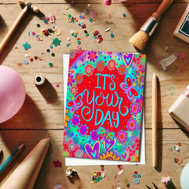 Fun Cheerful Trendy Colourful Happy Birthday Card (Creator Uploaded)