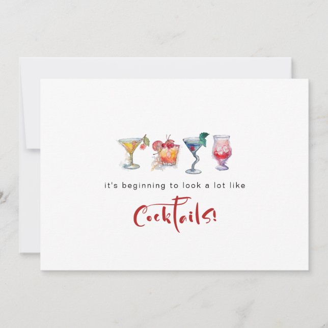 Fun Cheers To The Season Cocktails Holiday Card (Front)